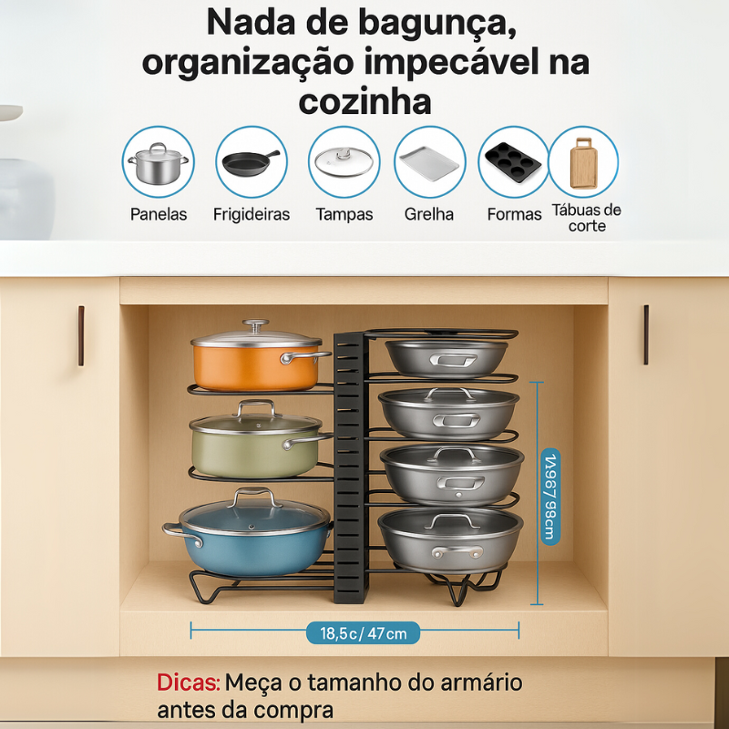 Organizador de Panelas Decorelle - COMPRE 1 LEVE 2