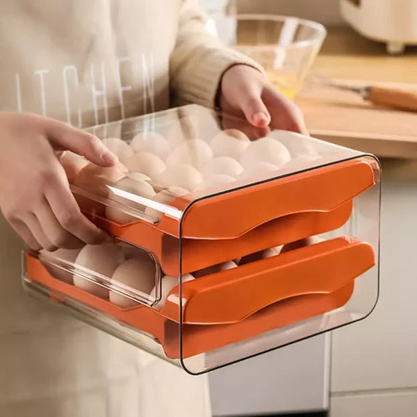 Gaveteiro Organizador Duplo para Ovos de Geladeira Decorelle