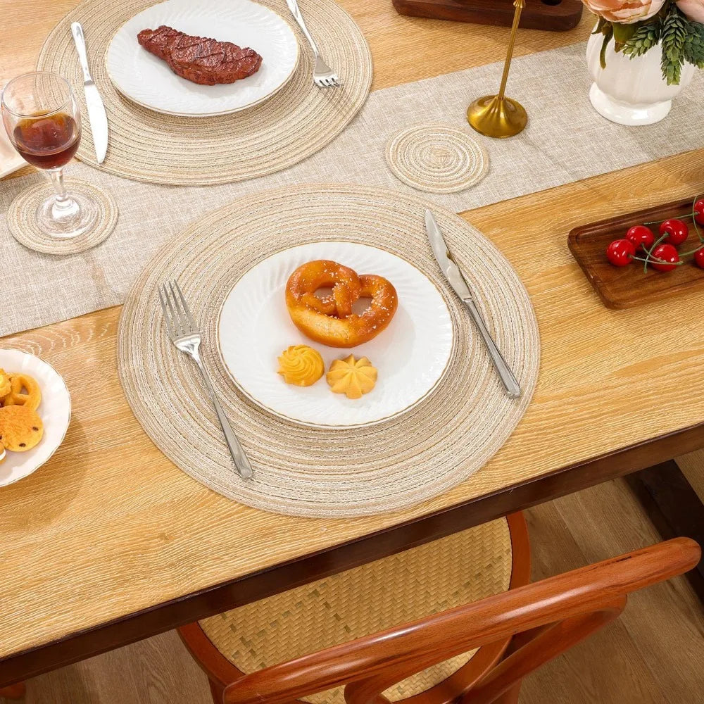 Conjunto de Placemats Trançados Redondos Decorelle