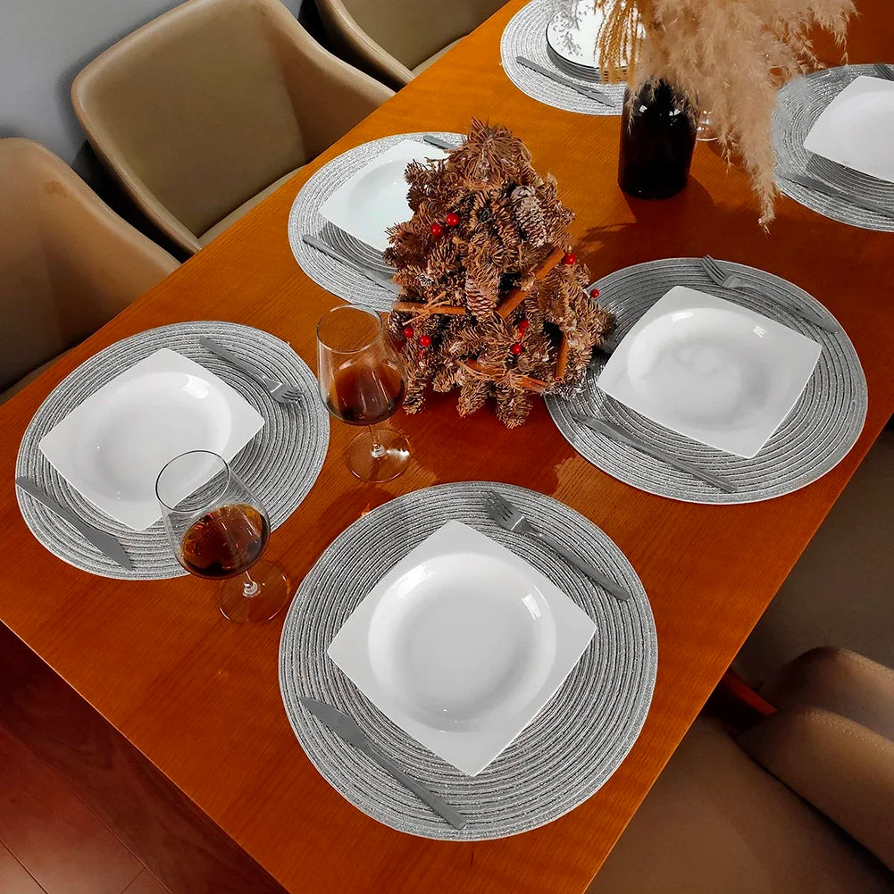Conjunto de Placemats Trançados Redondos Decorelle