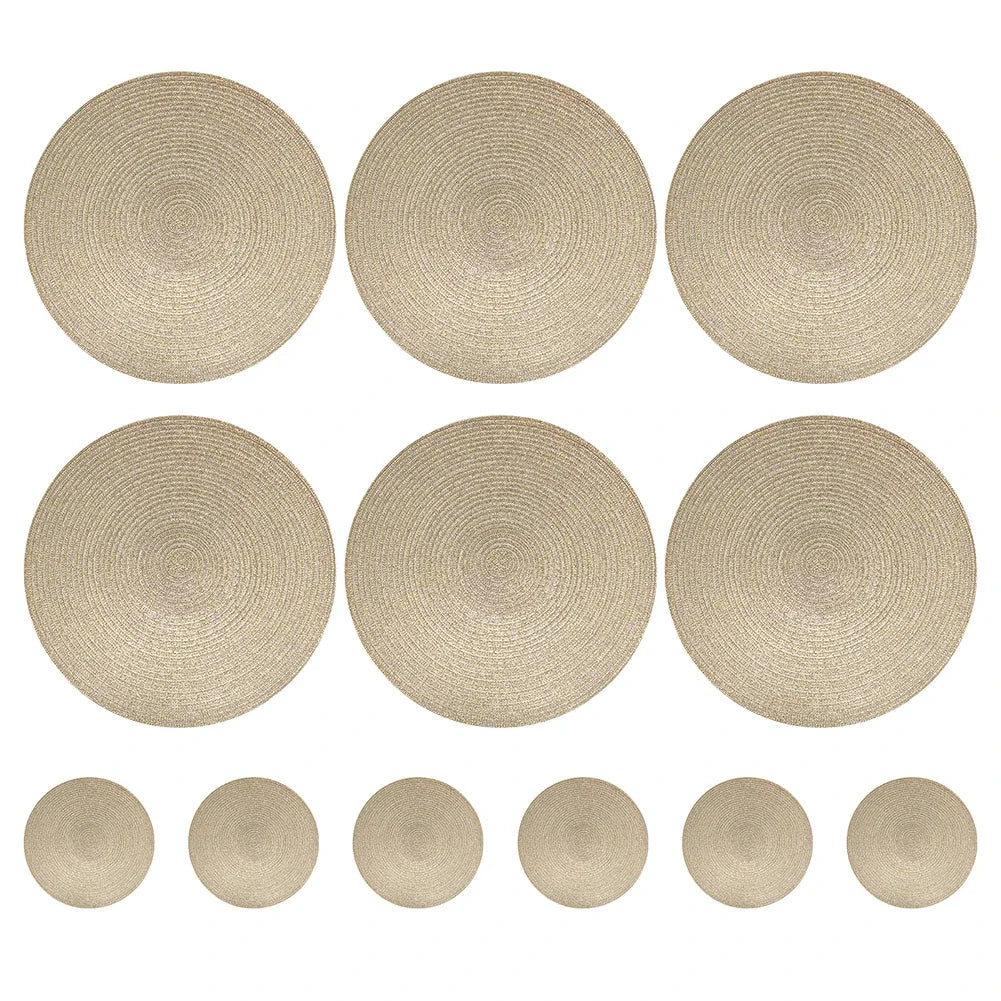 Conjunto de Placemats Trançados Redondos Decorelle