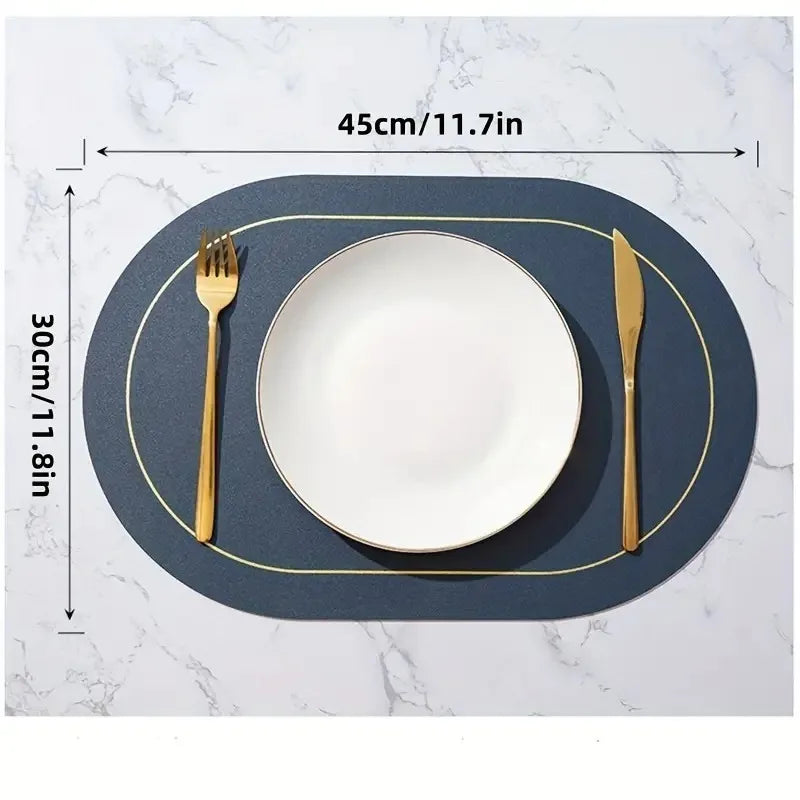 Conjunto Elegante de Jogos Americanos em Couro Decorelle