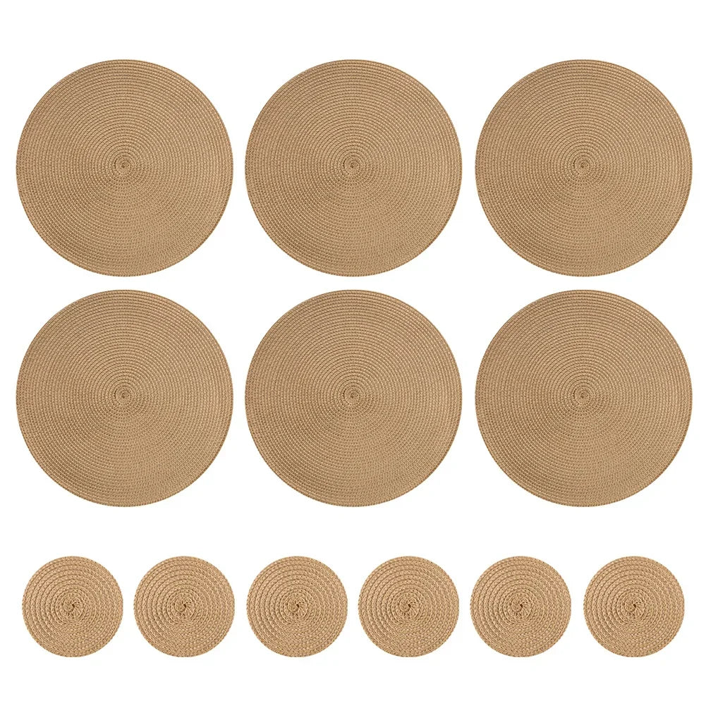 Conjunto de Placemats Trançados Redondos Decorelle