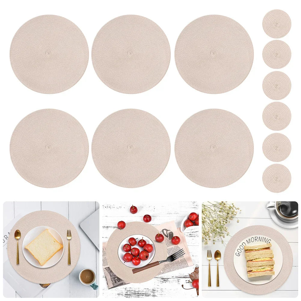 Conjunto de Placemats Trançados Redondos Decorelle
