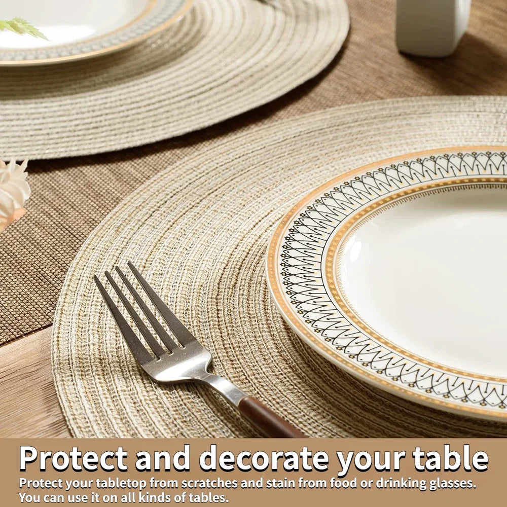 Conjunto de Placemats Trançados Redondos Decorelle