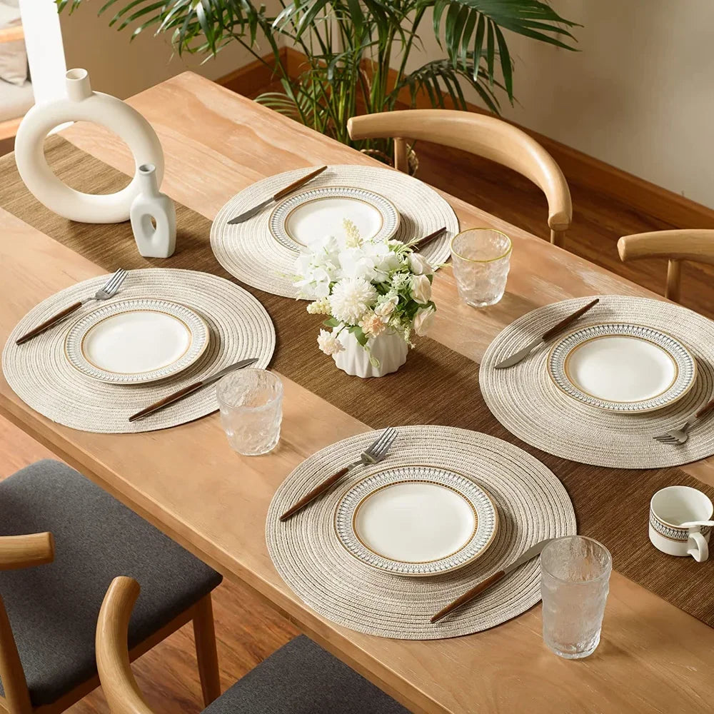 Conjunto de Placemats Trançados Redondos Decorelle