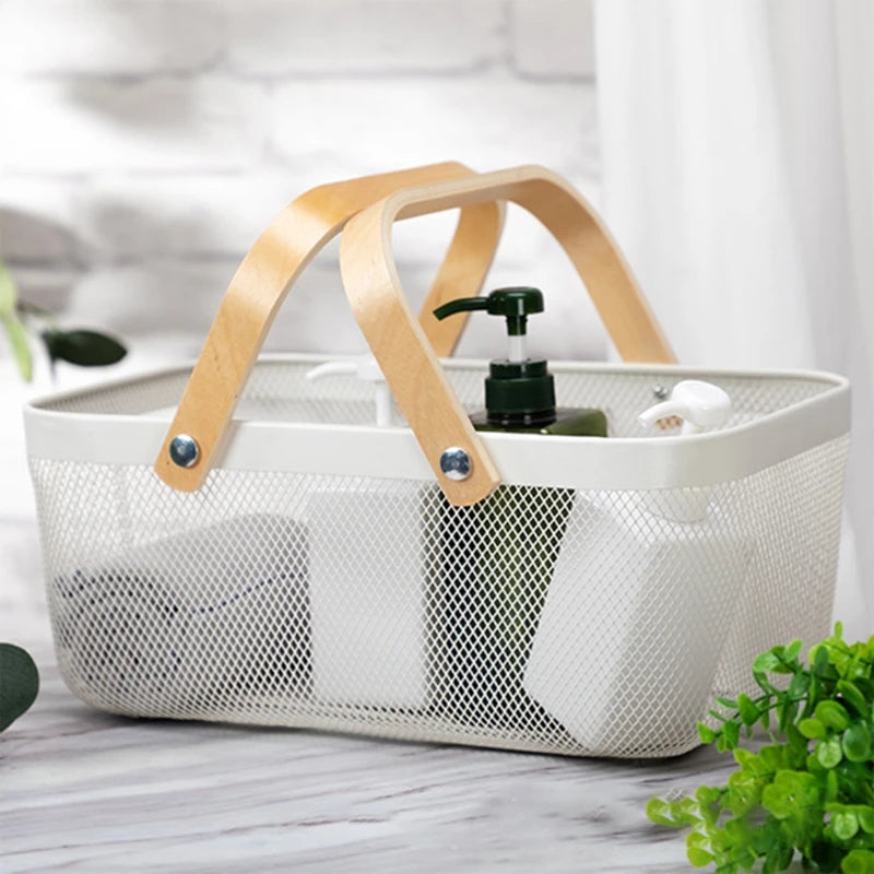 Cesta de Frutas em Malha de Metal com Alça Dupla Decorelle