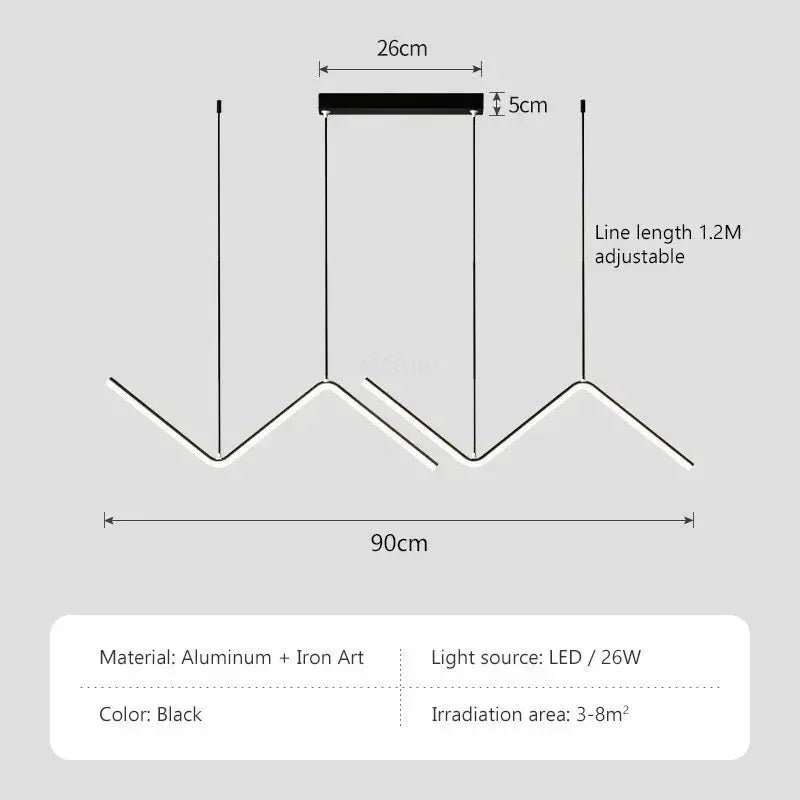 Moderno led luzes pingente decoração de casa 90cm 2 cabeça luminárias sala estar iluminação lustre hotel bar estudo quarto lâmpadas interiores