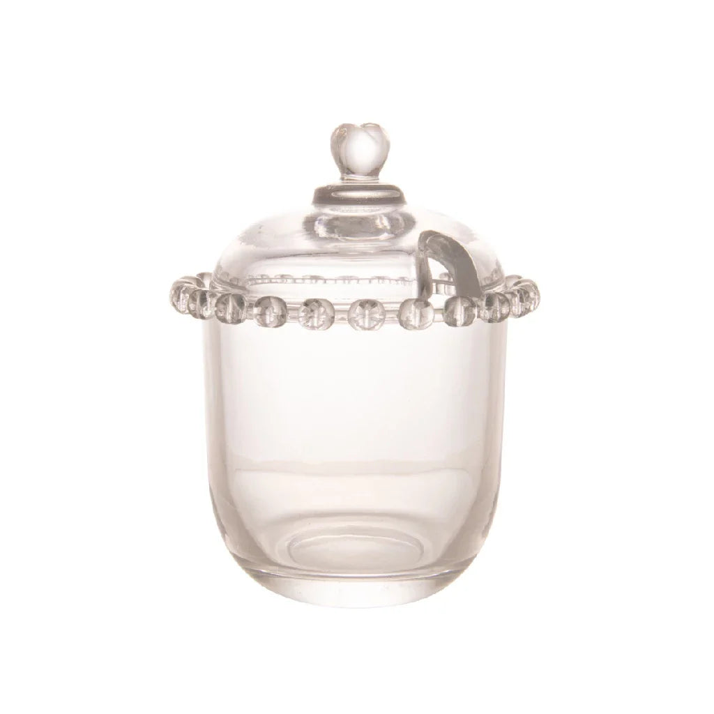 Açucareiro de Cristal 200ml – Design Coração com Tampa e Colher Transparente - Decorelle