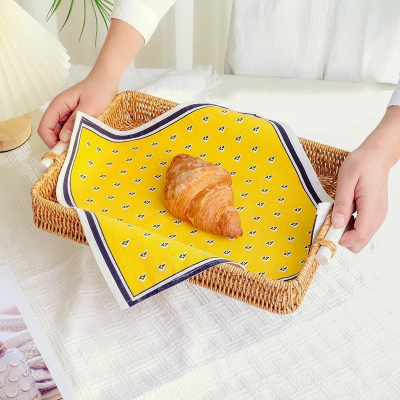 Bandeja Tecido Multiuso para Lanches – Ideal para Café, Chá, Condimentos e Mesa de Jantar - Decorelle