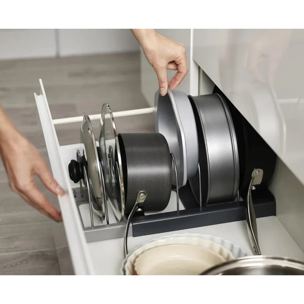 Suporte Organizador de Tampas e Frigideiras de Cozinha - Multiuso