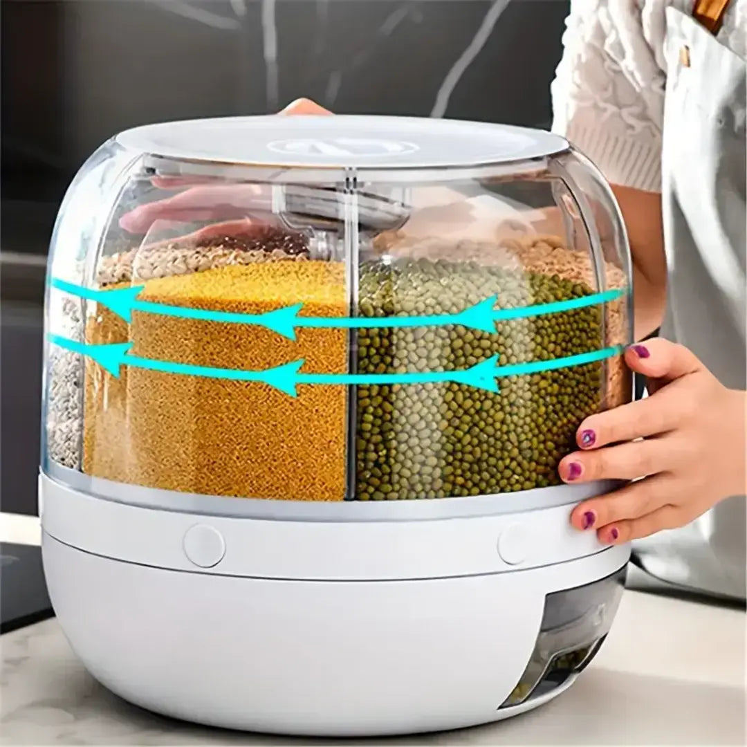 Dispenser de Cereais Giratório com 6 Divisórias - Decorelle