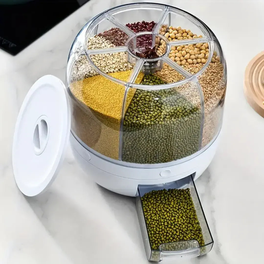 Dispenser de Cereais Giratório com 6 Divisórias - Decorelle