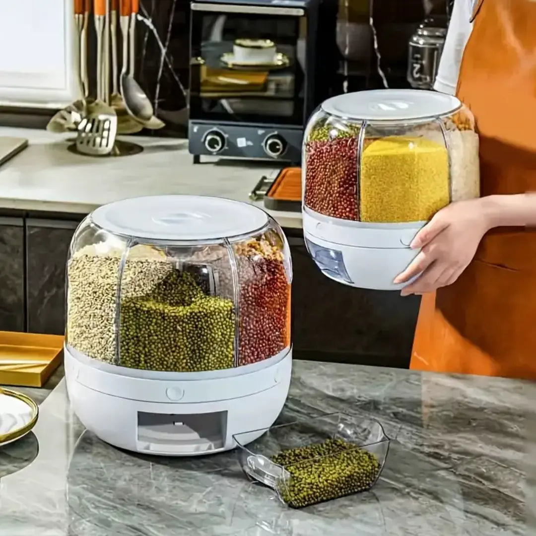 Dispenser de Cereais Giratório com 6 Divisórias - Decorelle