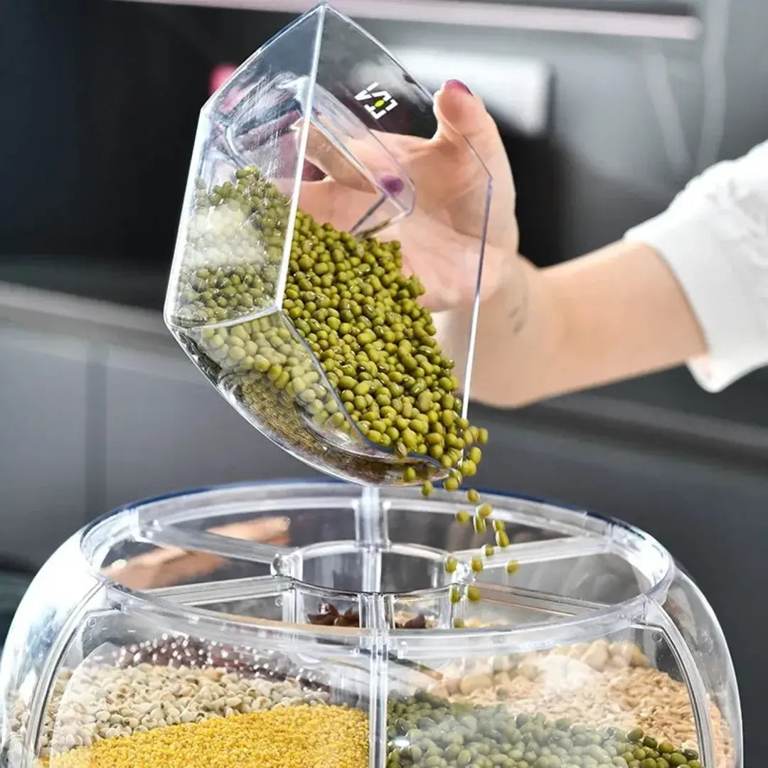 Dispenser de Cereais Giratório com 6 Divisórias - Decorelle
