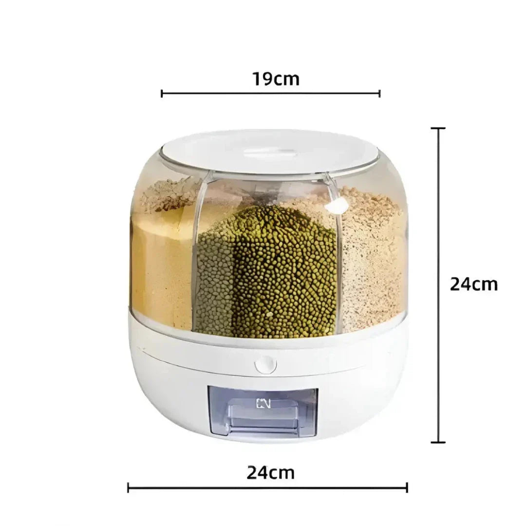 Dispenser de Cereais Giratório com 6 Divisórias - Decorelle