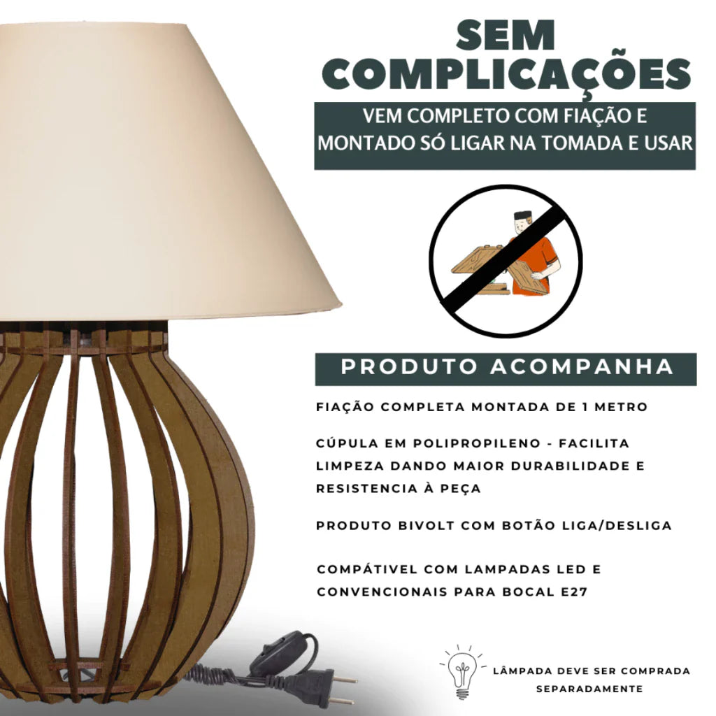 Kit 2 Abajures La Finesse com Cúpula – Elegância e Sofisticação para Sua Decoração - Decorelle