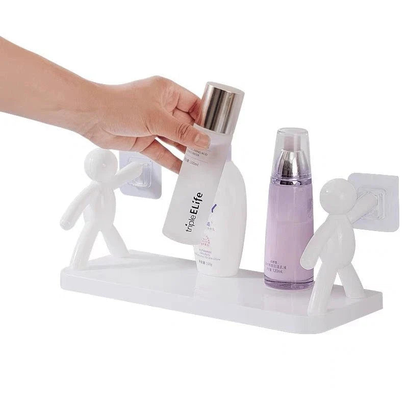 Kit 2 Suportes Organizador Cozinha Banheiro Plástico Com Adesivo - Decorelle