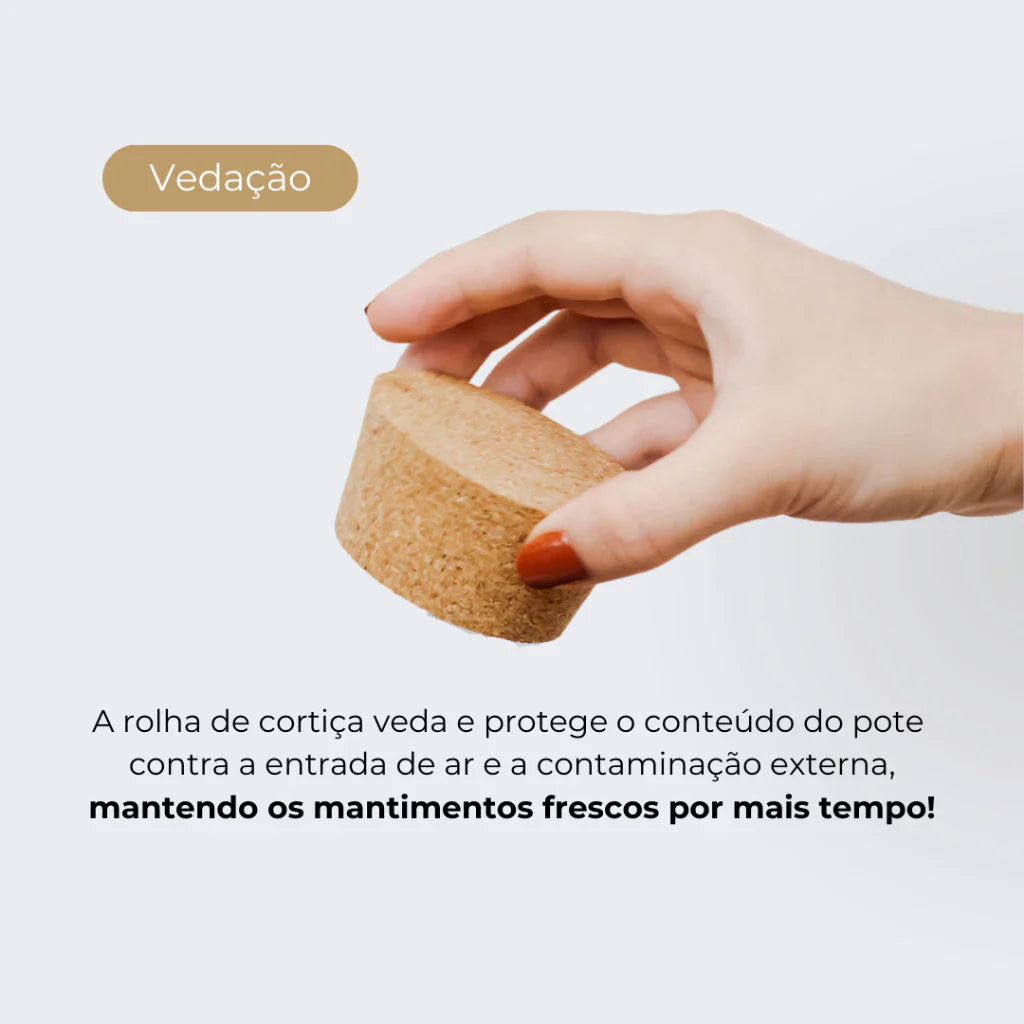 3 Potes de Vidro 810ml com Tampa de Rolha e Adesivos para Café, Açúcar e Biscoitos - Decorelle