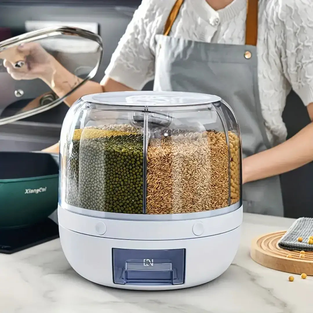 Dispenser de Cereais Giratório com 6 Divisórias - Decorelle