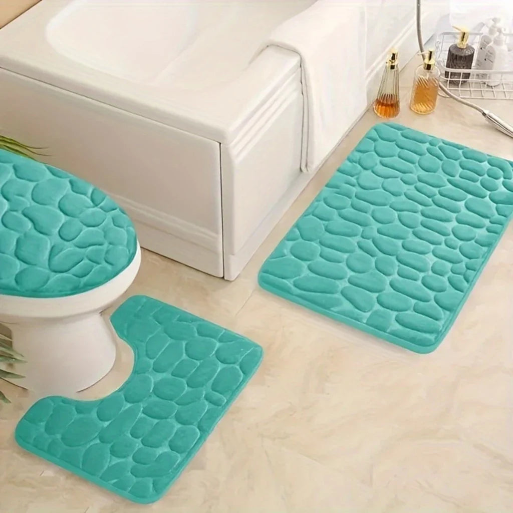 Jogo de Tapetes Banheiro Com 3 Peças | Conforto e Elegância - Decorelle
