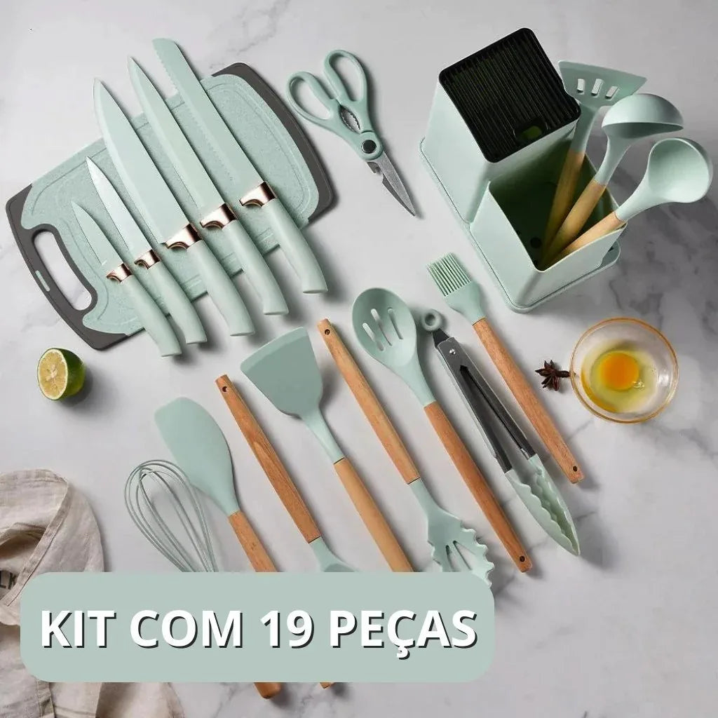 Conjunto de Utensílios de Cozinha Luxo 19 Peças Decorelle