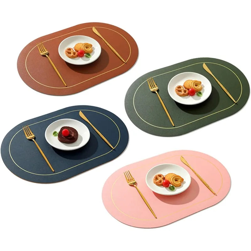 Conjunto Elegante de Jogos Americanos em Couro Decorelle