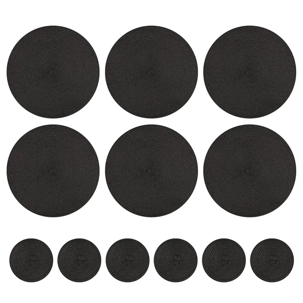 Conjunto de Placemats Trançados Redondos Decorelle