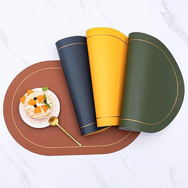 Conjunto Elegante de Jogos Americanos em Couro Decorelle