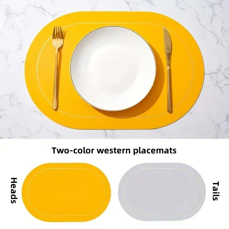 Conjunto Elegante de Jogos Americanos em Couro Decorelle
