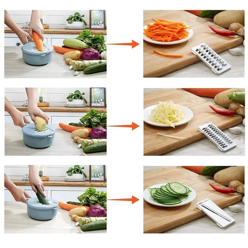 Cortador e escorredor de legumes 12 em 1 - Decorelle