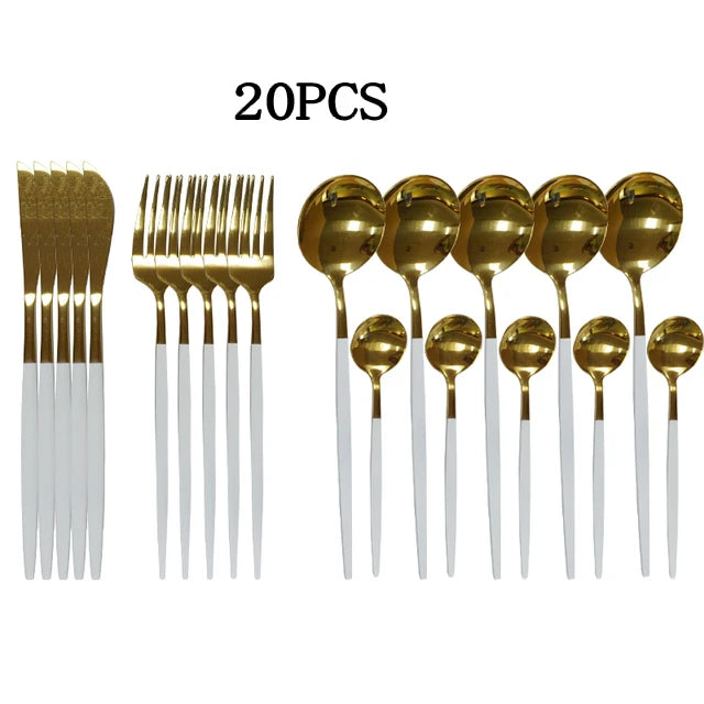 Conjunto de Talheres Dourados de Luxo Decorelle