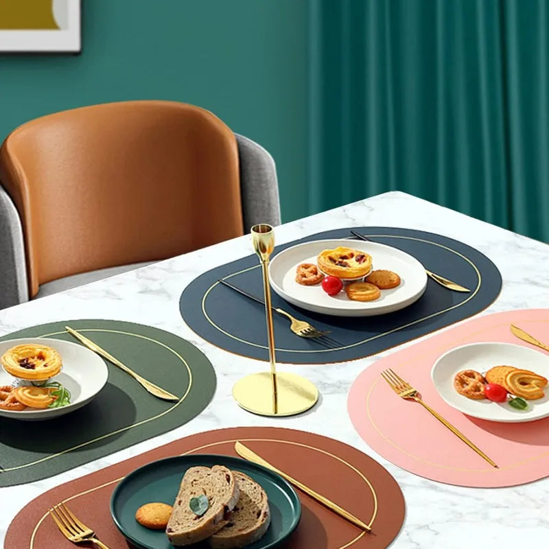 Conjunto Elegante de Jogos Americanos em Couro Decorelle