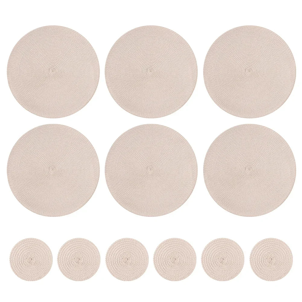 Conjunto de Placemats Trançados Redondos Decorelle