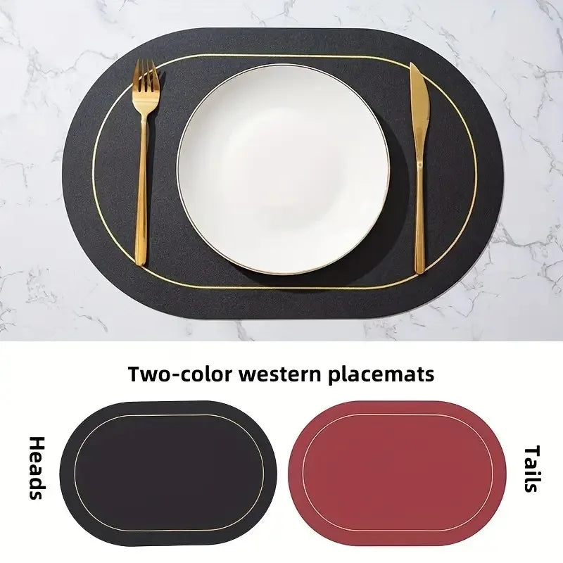 Conjunto Elegante de Jogos Americanos em Couro Decorelle