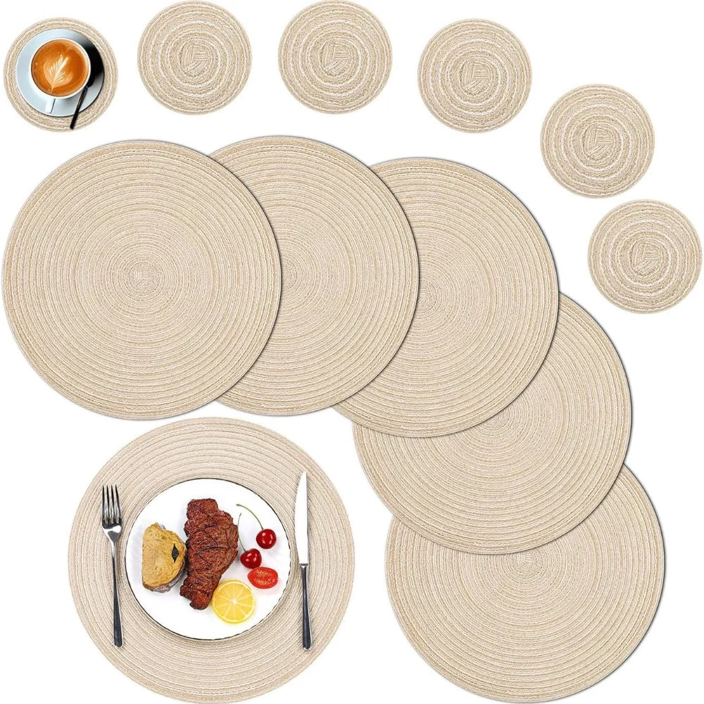Conjunto de Placemats Trançados Redondos Decorelle