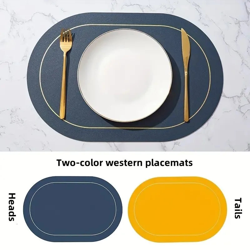 Conjunto Elegante de Jogos Americanos em Couro Decorelle