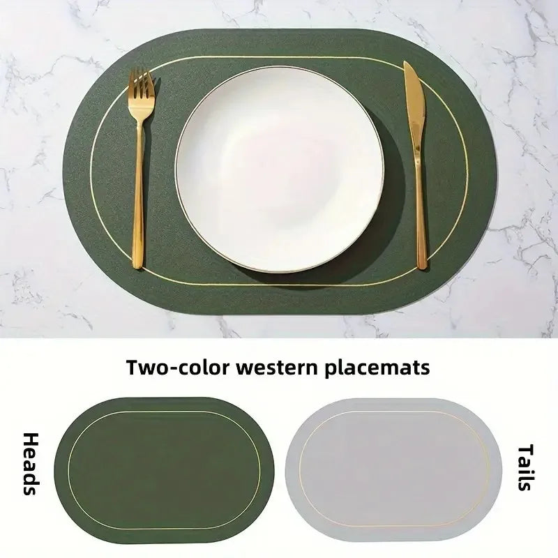 Conjunto Elegante de Jogos Americanos em Couro Decorelle