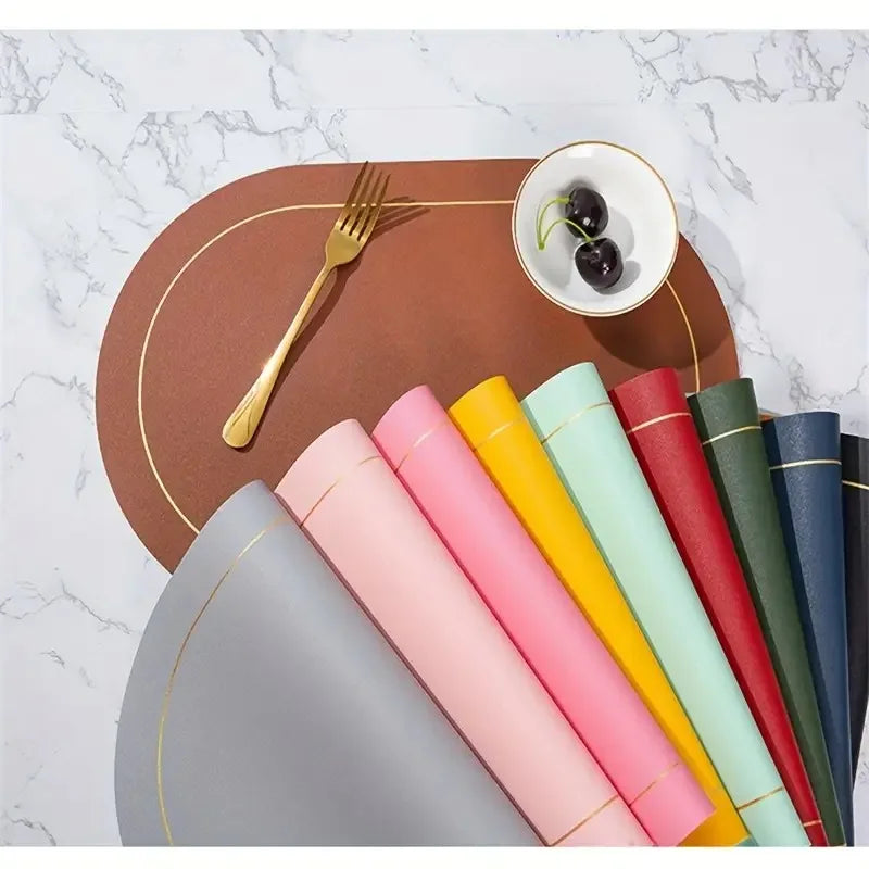 Conjunto Elegante de Jogos Americanos em Couro Decorelle