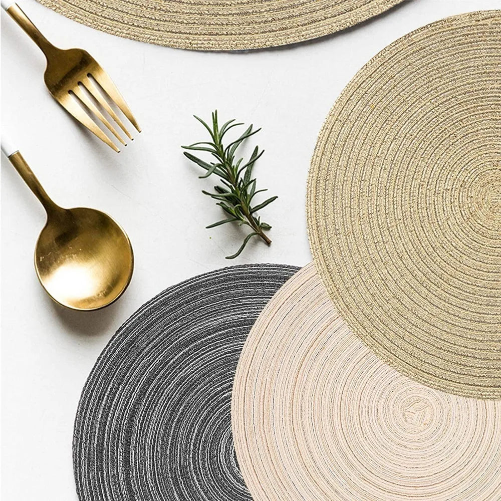 Conjunto de Placemats Trançados Redondos Decorelle