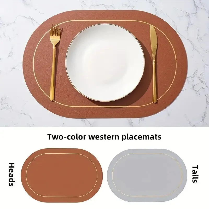 Conjunto Elegante de Jogos Americanos em Couro Decorelle
