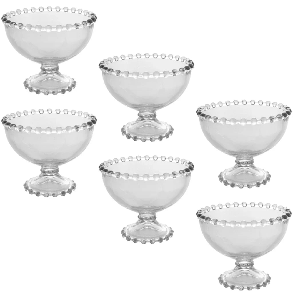 Jogo 6 Taças Cumbuca de Sobremesa em Cristal Pearl - Decorelle