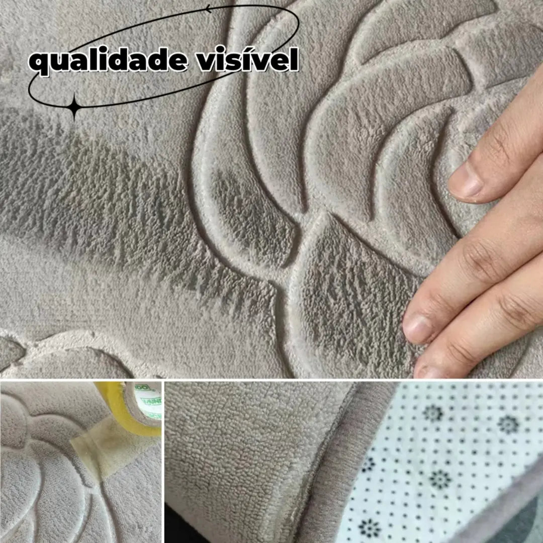 Jogo de Tapete para Banheiro 3 Peças Antiderrapante e Confortável - Decorelle