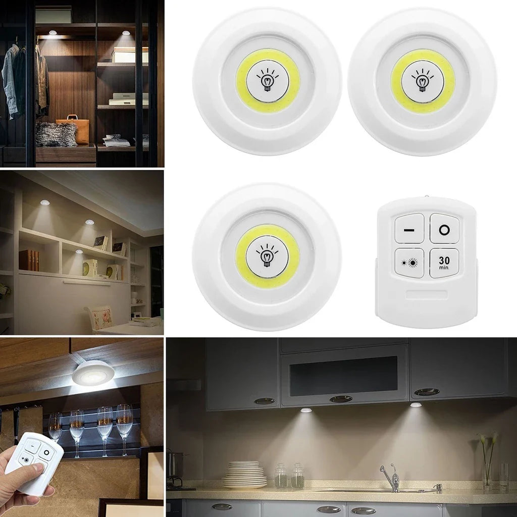 Kit 3 Lâmpadas LED Spot Sem Fio com Controle Remoto - Decorelle