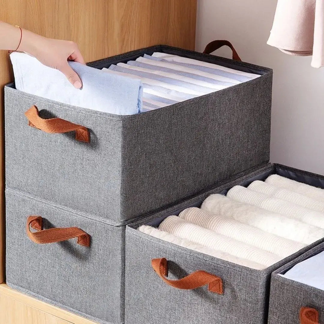 Kit com 3 Caixas Multiuso Organizadoras Dobráveis para Armários - Decorelle